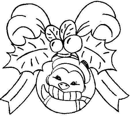 coloriage boule de noel petshop pingouin